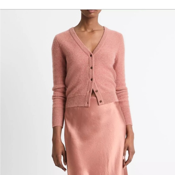 Vince Women's Plush Heather Vintage Rose Cardigan Sweater - Picture 6 of 6